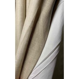 Cortina no Tecido Linho Flamê Bege com Forro Microfibra Branco - 2,60l X 2,60a - 2
