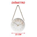 Ver imagem 5 de Relógio de Parede Redondo White Quartz com Corda de Sisal