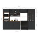 Ver imagem 4 de Armário de Cozinha Modulada Completa Fidelitá Nara 100% MDF 5 Peças 350cm 16 Portas 2 Gavetas com