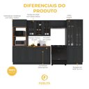 Ver imagem 5 de Armário de Cozinha Modulada Completa Fidelitá Nara 100% MDF 5 Peças 350cm 16 Portas 2 Gavetas com