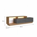 Ver imagem 3 de Rack para TV até 55 Polegadas 200cm com LED e 2 Gavetas Mel e Grafite