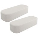 Ver imagem 1 de Kit 02 Puffs Decorativos Orgânico para Living Quarto 140cm Doha W01 Bouclê Cru - Lyam Decor