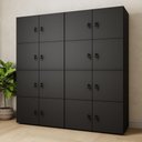 Ver imagem 1 de Armário Organizador Locker 16 Portas c/ Chave F5 Office Cor:Preto