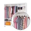 Ver imagem 6 de Guarda-roupa Solteiro Regalle 6 Portas 2 Gavetas com Pés e Espelho Branco - Pnr Móveis
