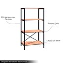 Ver imagem 2 de Estante Multiuso Industrial Basilico 4 Prateleiras Preto/demolição G79 - Gran Belo