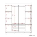 Ver imagem 5 de Guarda-Roupa 8 Portas e 4 Gavetas Doble Marrom/Cinamomo/Off White