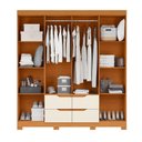 Ver imagem 4 de Guarda-Roupa 8 Portas e 4 Gavetas Doble Marrom/Cinamomo/Off White