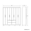 Ver imagem 3 de Guarda-Roupa 8 Portas e 4 Gavetas Doble Marrom/Cinamomo/Off White