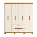 Ver imagem 6 de Guarda-Roupa 8 Portas e 4 Gavetas Doble Marrom/Cinamomo/Off White