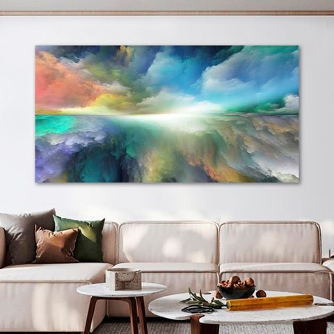 Quadro Decorativo Abstrato Dream Land, Tela  Canvas Horizontal ideal para ambiente de Sala, Quarto