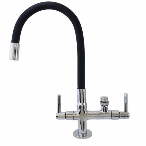 Torneira Gourmet Bica Móvel de Bancada de Cozinha Tubo Preto Bancada P/ Filtros e Purificadores 7142