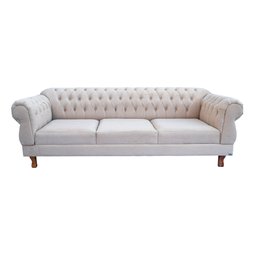 Sofá Chesterfield Capitone Elisabeth Suede 1,80cm:NUDE / SALA, TV, DECORAÇÃO - 1