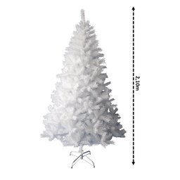 Árvore de Natal Pinheiro Suíço Branco Luxo Premium 900 Galhos 2,10m - Master Christmas - 4