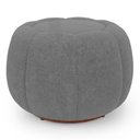 Ver mais imagens de Poltrona Decorativa Concha Fixa com Puff Estilo Abóbora Shell Bouclê Cinza Escuro - Desk Design