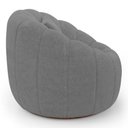 Ver imagem 6 de Poltrona Decorativa Concha Fixa com Puff Estilo Abóbora Shell Bouclê Cinza Escuro - Desk Design