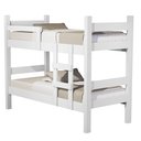 Ver imagem 1 de Beliche Leticia com Escada e Grade Proteção Vira 2 Camas Solteiro -mdf -branco