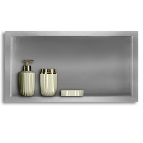 Nicho para Banheiro e Cozinha Parede Embutir 30x60 Liso Cinza