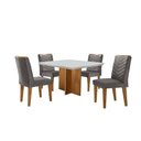 Ver imagem 2 de Conjunto Sala de Jantar Mesa Olímpia 90cm Mdf Canto Reto e 4 Cadeiras Liz Moderna