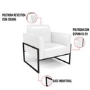 Ver imagem 6 de Kit 2 Poltronas Base Industrial Alta Preto Marisa Corano D03 - D’Rossi Branco