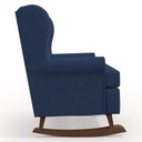 Ver imagem 6 de Poltrona De Amamentação Com Balanço Malu Base De Madeira P02 Suede Azul Marinho - Lyam Decor