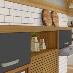 Cozinha Princesa 3pcs com Paneleiro Freijo/grafite Nesher - 2