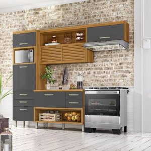 Cozinha Princesa 3pcs com Paneleiro Freijo/grafite Nesher