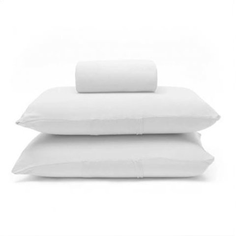 Jogo de Cama Buettner Casal Malha Basic Liso 3 Branco
