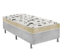 Ver imagem 1 de Cama Box Solteiro Suede Cinza + Colchão Solteiro Suede Bege Espuma 88x188x55