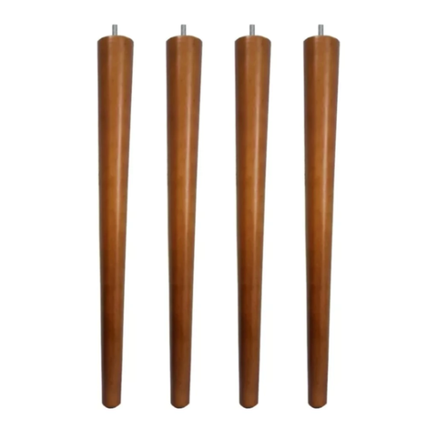 Kit 04 Pés Palito 35 Cm Castanho para Estofados Móveis Mesas