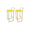 Ver imagem 6 de Jogo 2 Banqueta Alta Balcão Bistrô Dourada Confort Ind Premium Estofado Don Castro Decor