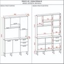 Ver imagem 3 de Armário para Cozinha 100% MDF 6 Portas 2 Gavetas Ferrara Plus Bege/Freijó/Soft