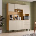 Ver imagem 1 de Armário para Cozinha 100% MDF 6 Portas 2 Gavetas Ferrara Plus Bege/Freijó/Soft