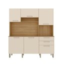 Ver imagem 2 de Armário para Cozinha 100% MDF 6 Portas 2 Gavetas Ferrara Plus Bege/Freijó/Soft