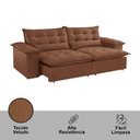 Ver imagem 3 de Sofá Retrátil e Reclinável Alice 290cm Terracota Veludo Meu Sofá Online