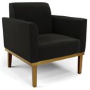 Ver imagem 6 de Sofá Namoradeira e 2 Poltronas Base Madeira Castanho Maressa Suede Preto - Ibiza