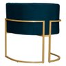 Kit 2 Poltronas Decorativa Sala Recepção Escritório Luana Base Gold Veludo Azul Marinho Montanaris - 4