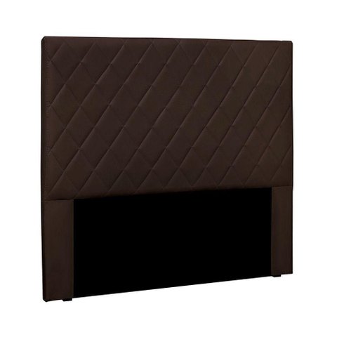 Cabeceira Casal Queen Tina 160cm Estofada Fixação no Box Suede Marrom Loja Sheep