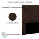 Ver imagem 3 de Cabeceira Casal Queen Tina 160cm Estofada Fixação no Box Suede Marrom Loja Sheep