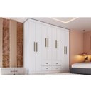 Ver imagem 2 de Guarda Roupa Casal MDP 08 Portas 04 Gavetas Las Vegas Cor: Branco