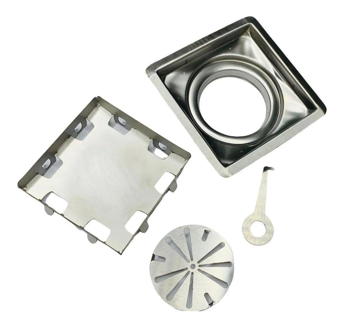 Ralo Oculto 10x10 Cm - Area Interna e Externa Inox 304 - 2