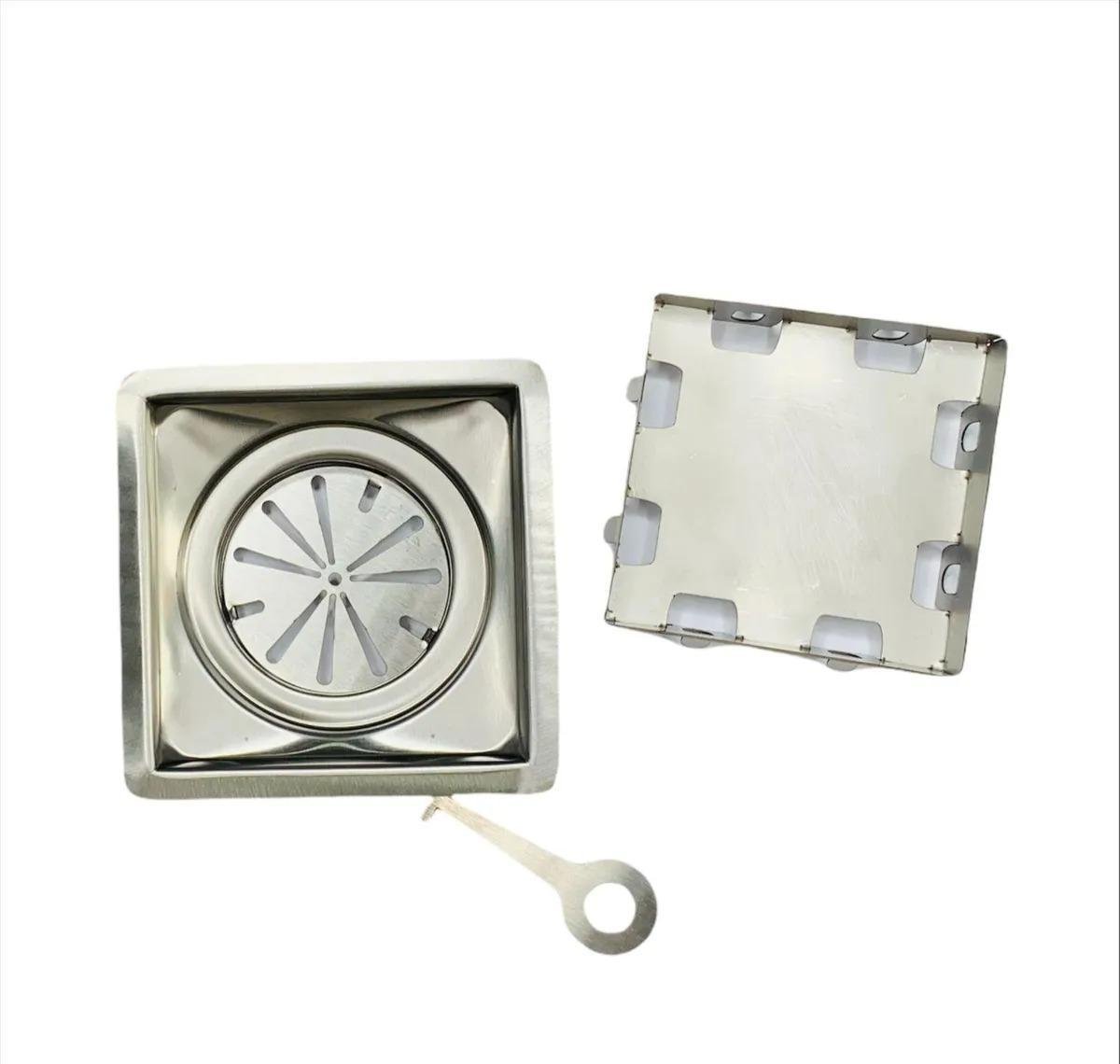 Ralo Oculto 10x10 Cm - Area Interna e Externa Inox 304 - 1