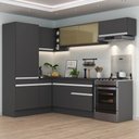 Ver imagem 1 de Cozinha Completa Canto Com Rodapé Multimóveis Preto/branco