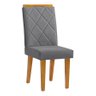 Kit 2 Cadeiras De Jantar Estofada Diana Pés Em Madeira - 4