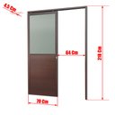 Ver imagem 4 de Porta Correr Susp.Meia Lambril Meia Vidro Dir L.25 Marrom Corten 210x70 Brimak