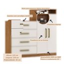 Ver imagem 4 de Cômoda Sapateira Áurea e Armário Multiuso Viena Amêndola Touch Off White – Demóbile