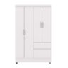 Guarda Roupa Solteiro 4 Portas 2 Gavetas Exemplar Plus - Branco/camarim - 6