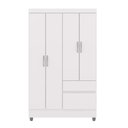 Ver imagem 6 de Guarda Roupa Solteiro 4 Portas 2 Gavetas Exemplar Plus - Branco/camarim