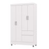 Guarda Roupa Solteiro 4 Portas 2 Gavetas Exemplar Plus - Branco/camarim - 10