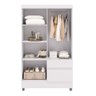 Guarda Roupa Solteiro 4 Portas 2 Gavetas Exemplar Plus - Branco/camarim - 3