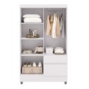 Ver imagem 3 de Guarda Roupa Solteiro 4 Portas 2 Gavetas Exemplar Plus - Branco/camarim